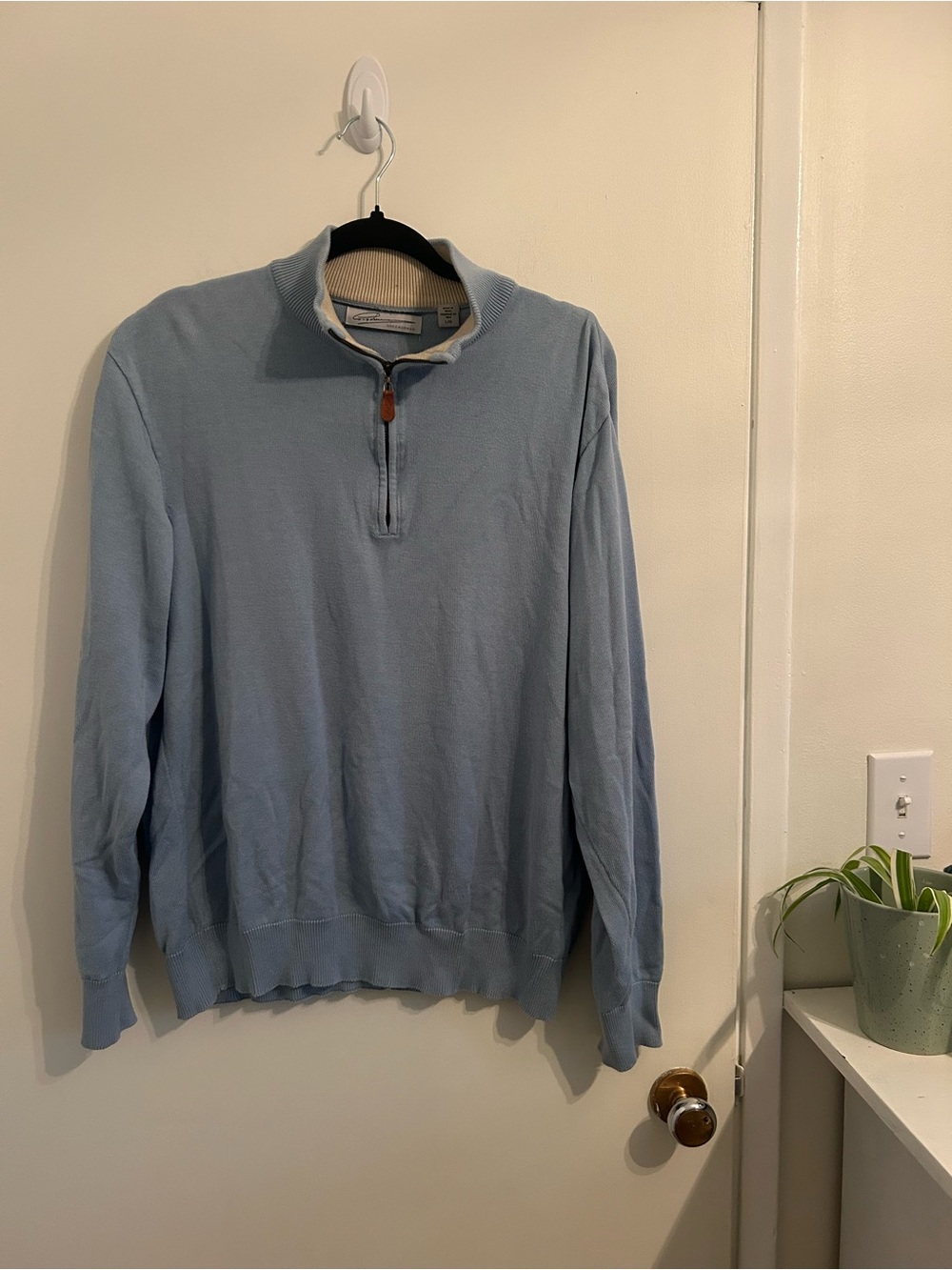 Greg Norman Light Blue Quarter-Zip Men's Golf Sweater